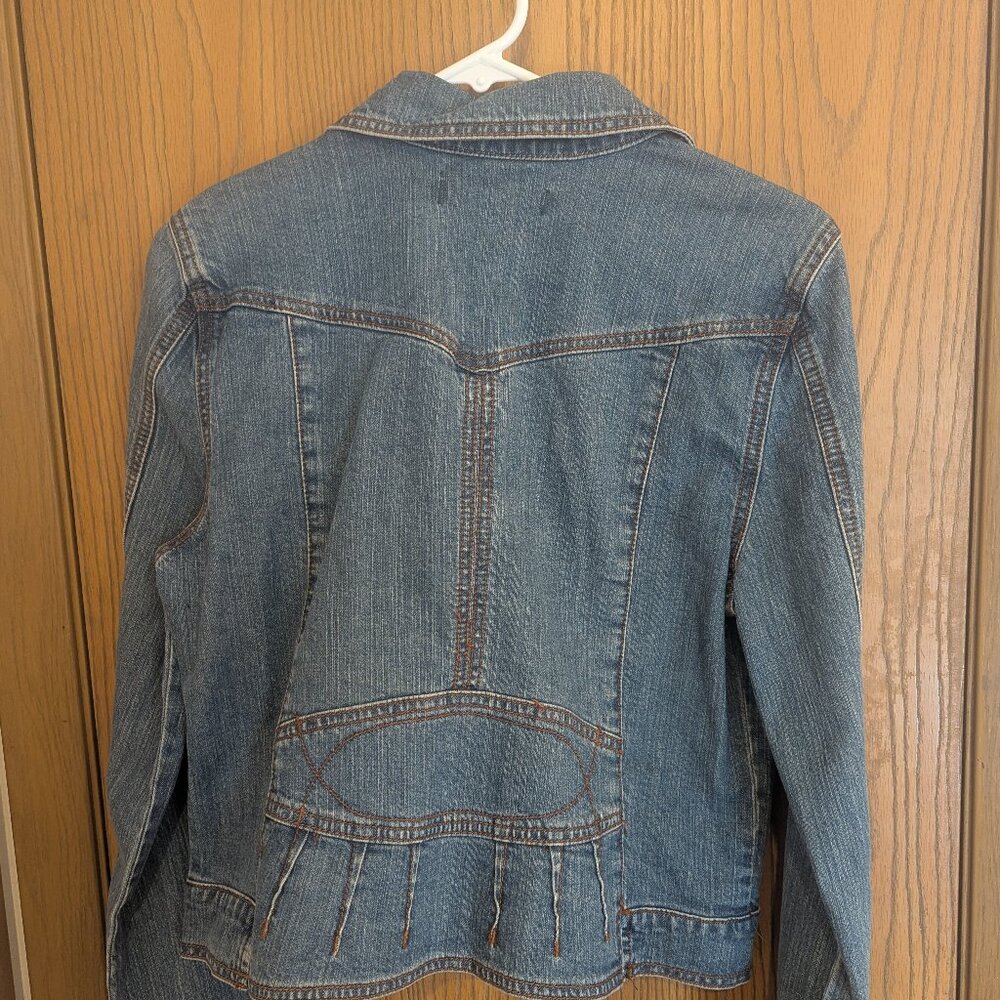 JeanStar Y2K Denim Button Down Jacket Zip and Button Cuffs-PM - Picture 5 of 7